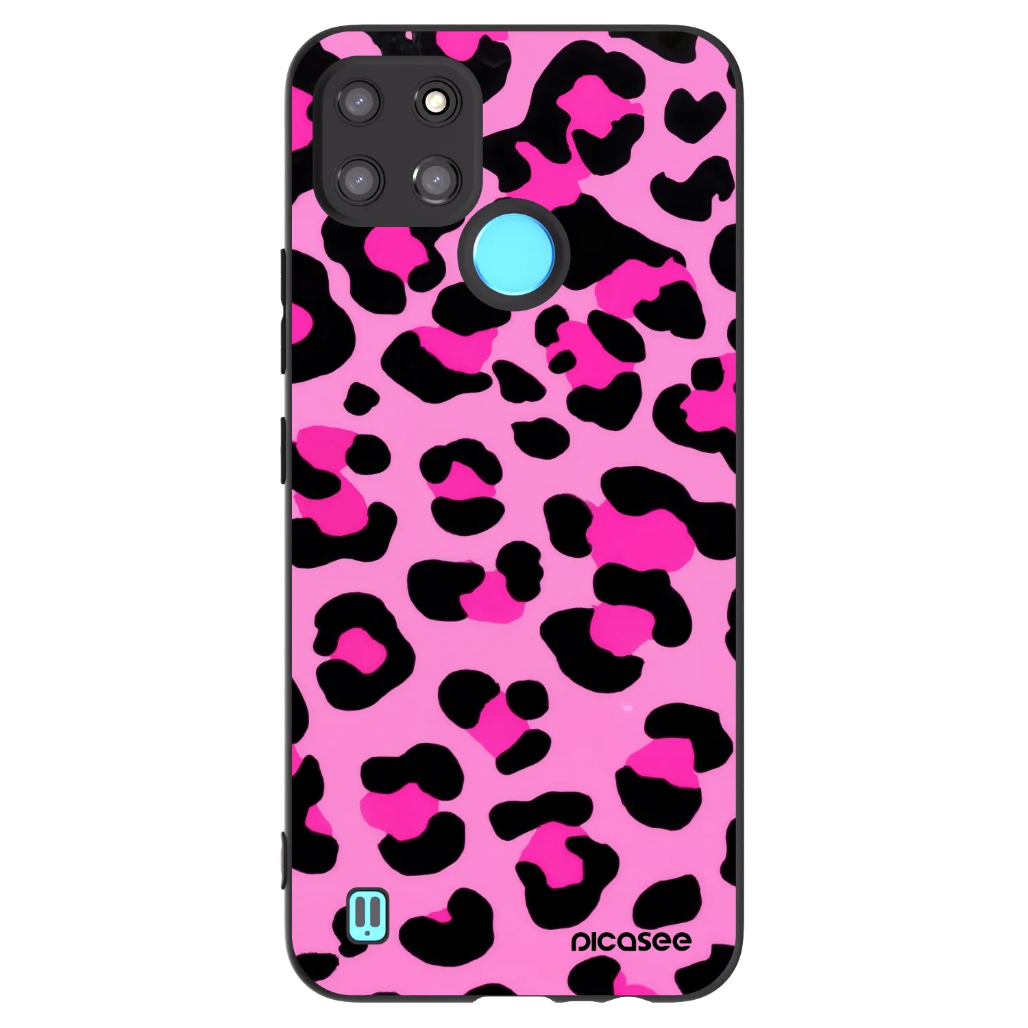 Picasee Realme C21Y Hülle - Schwarzes Silikon - Pink Tiger