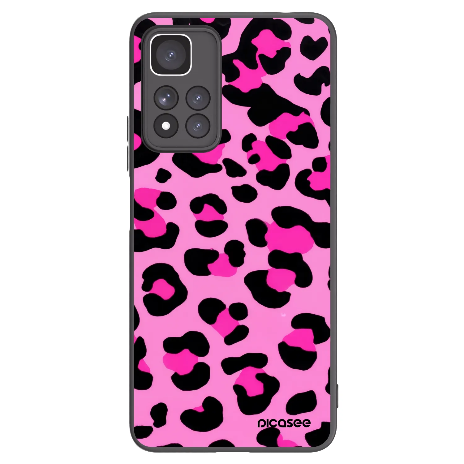 Picasee Xiaomi Redmi Note 11 Pro+ 5G Hülle - Schwarzes Silikon - Pink Tiger