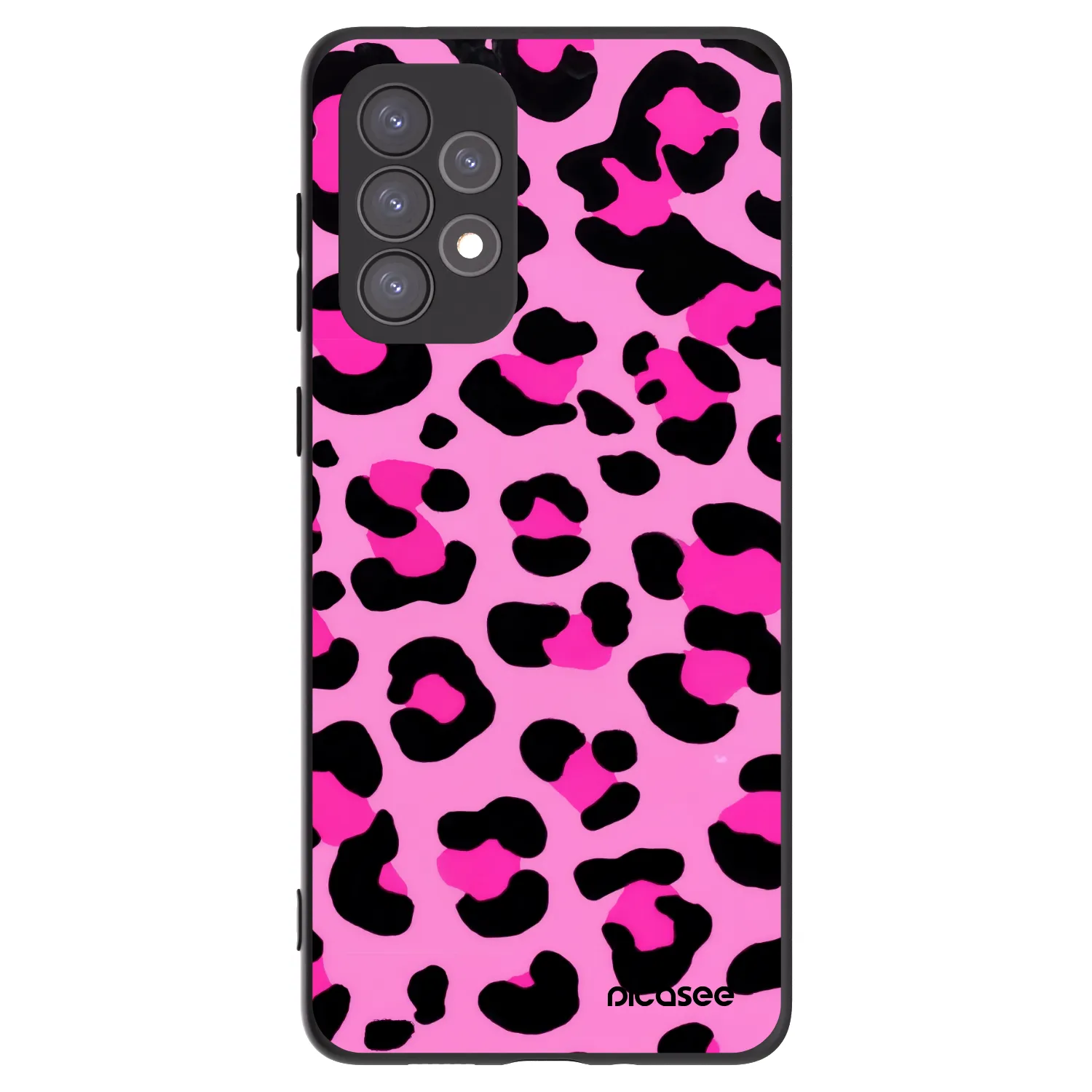 Picasee Samsung Galaxy A73 5G Hülle - Schwarzes Silikon - Pink Tiger