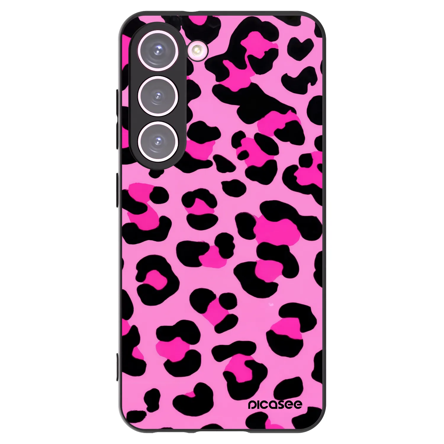 Picasee Samsung Galaxy S23 5G Hülle - Schwarzes Silikon - Pink Tiger