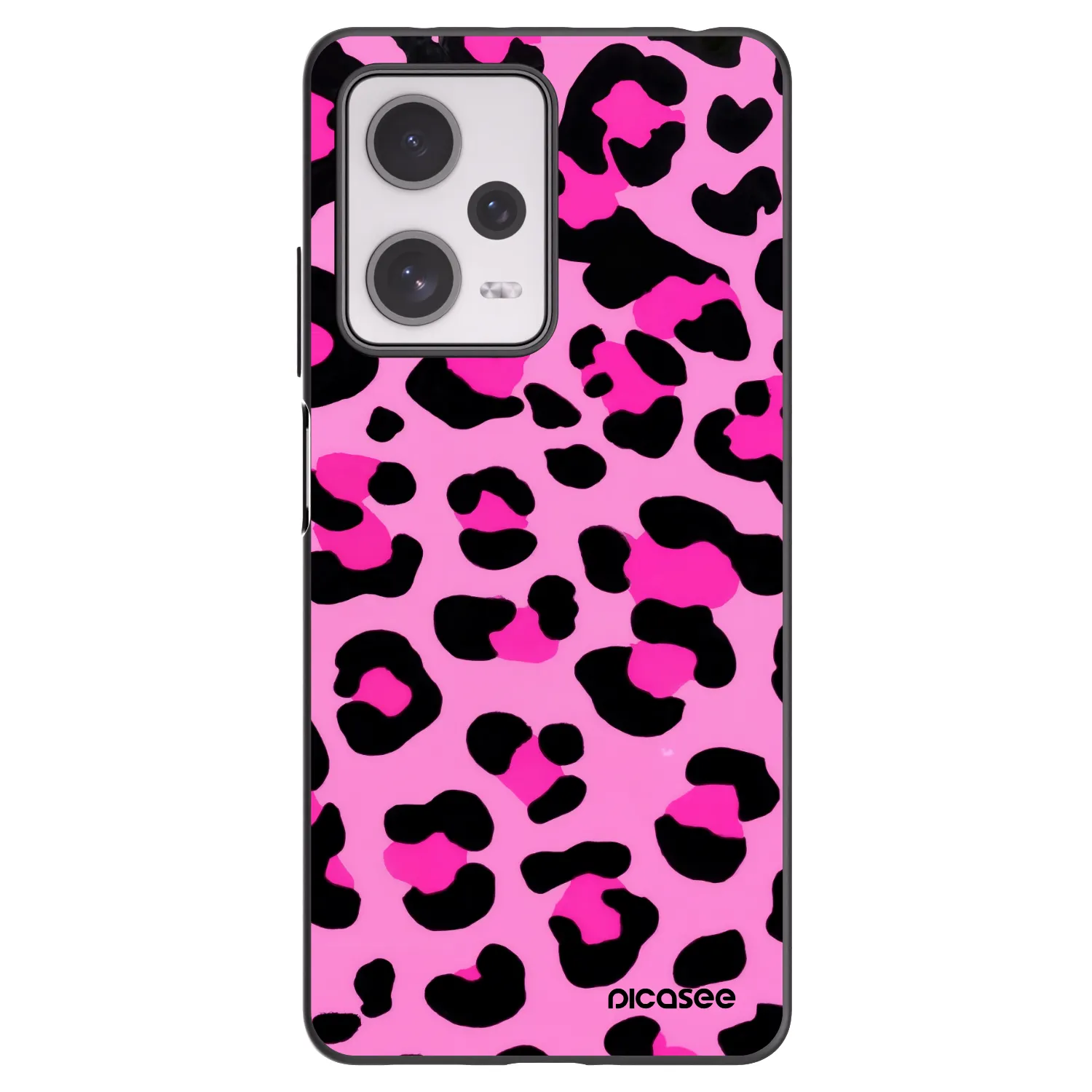 Picasee Xiaomi Redmi Note 12 Pro+ 5G Hülle - Schwarzes Silikon - Pink Tiger
