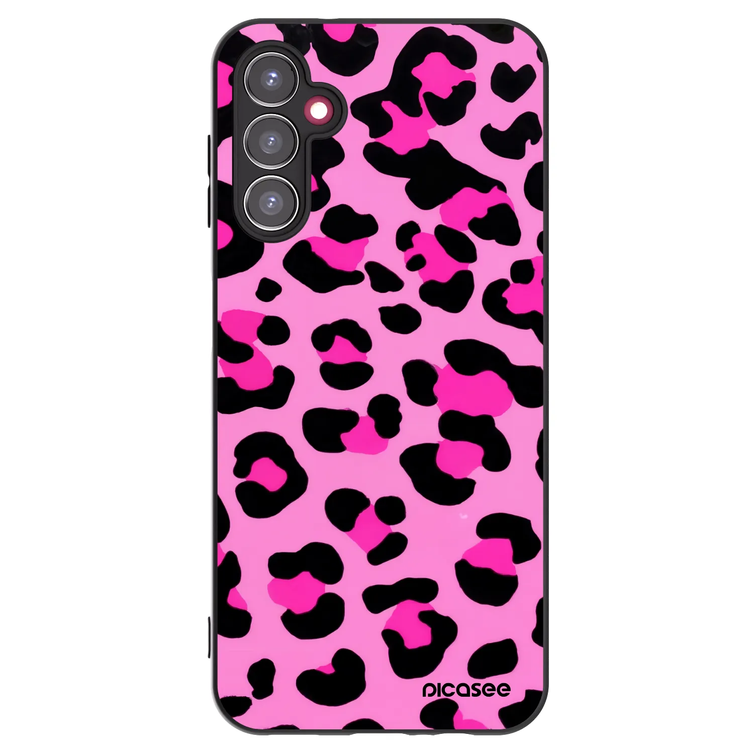 Picasee Samsung Galaxy A14 5G A146P Hülle - Schwarzes Silikon - Pink Tiger