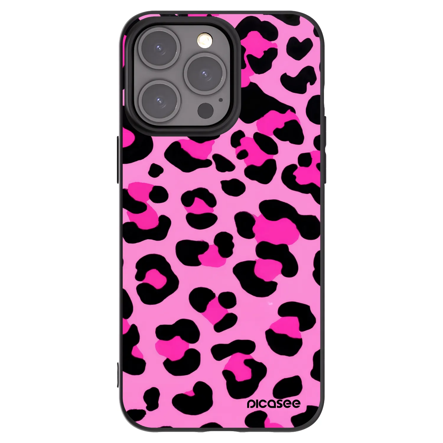 Picasee Apple iPhone 15 Pro Max Hülle - Schwarzes Silikon - Pink Tiger