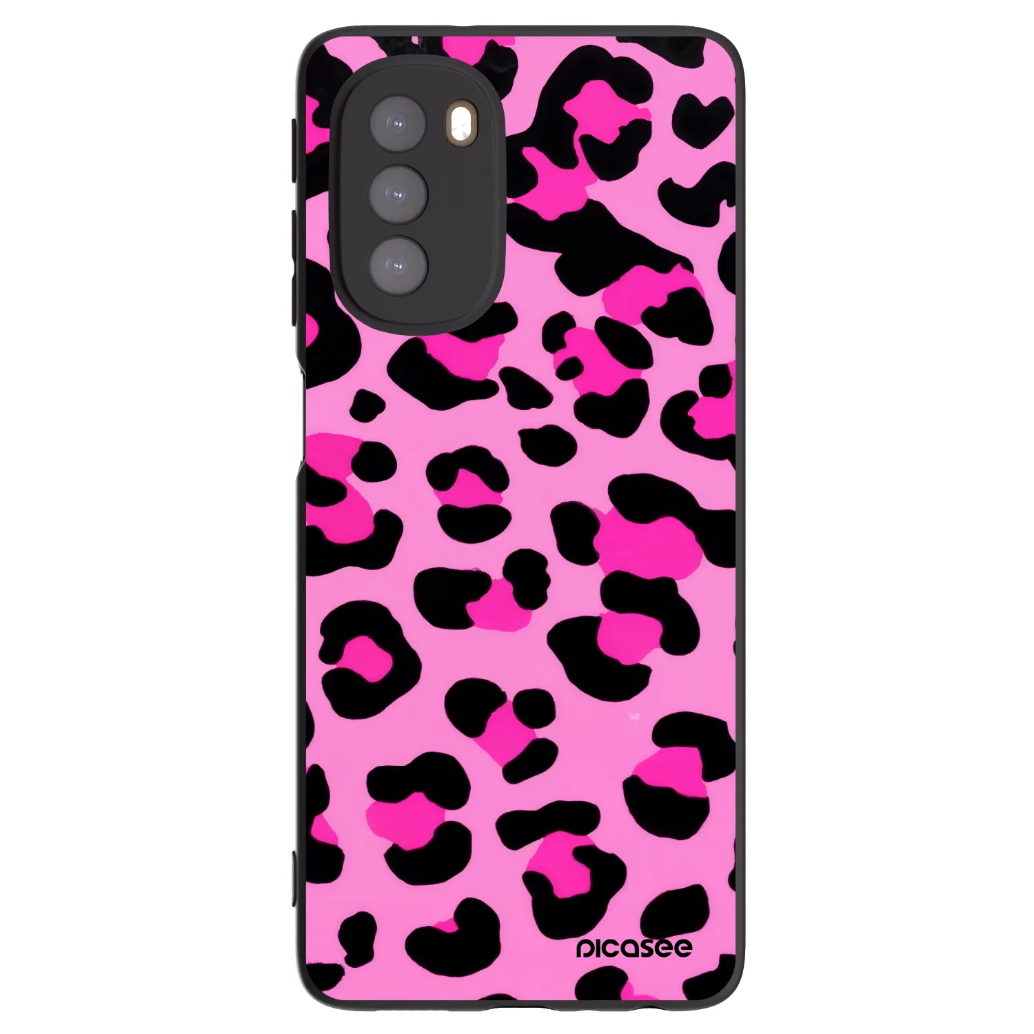 Picasee Motorola Moto G51 Hülle - Schwarzes Silikon - Pink Tiger