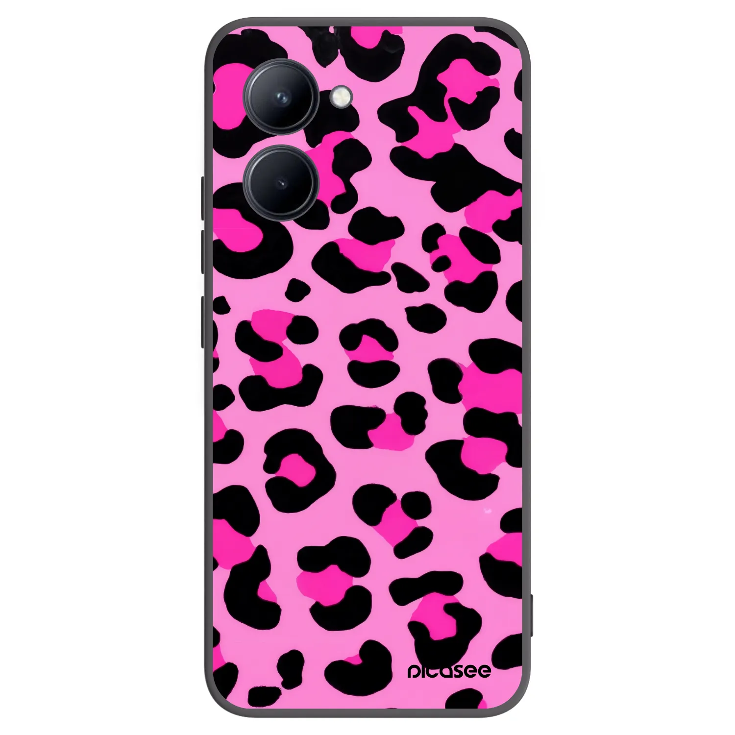 Picasee Realme C33 (2023) Hülle - Schwarzes Silikon - Pink Tiger
