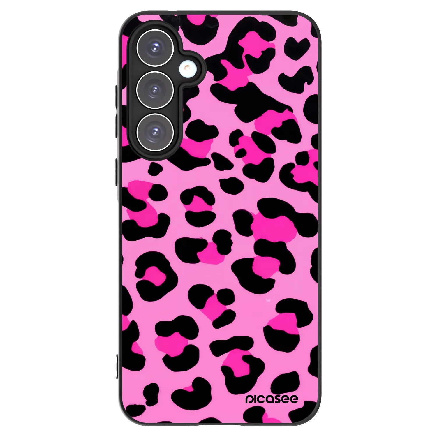 Picasee Samsung Galaxy A55 5G A556B Hülle - Schwarzes Silikon - Pink Tiger