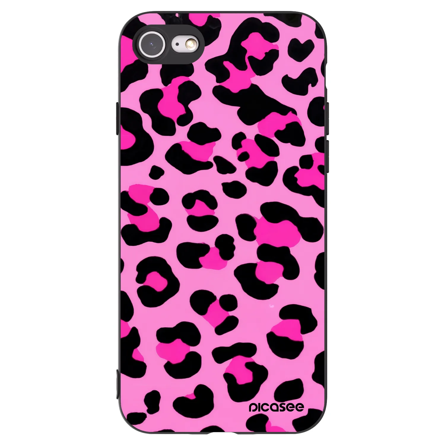 Picasee Apple iPhone 8 Hülle - Schwarzes Silikon - Pink Tiger