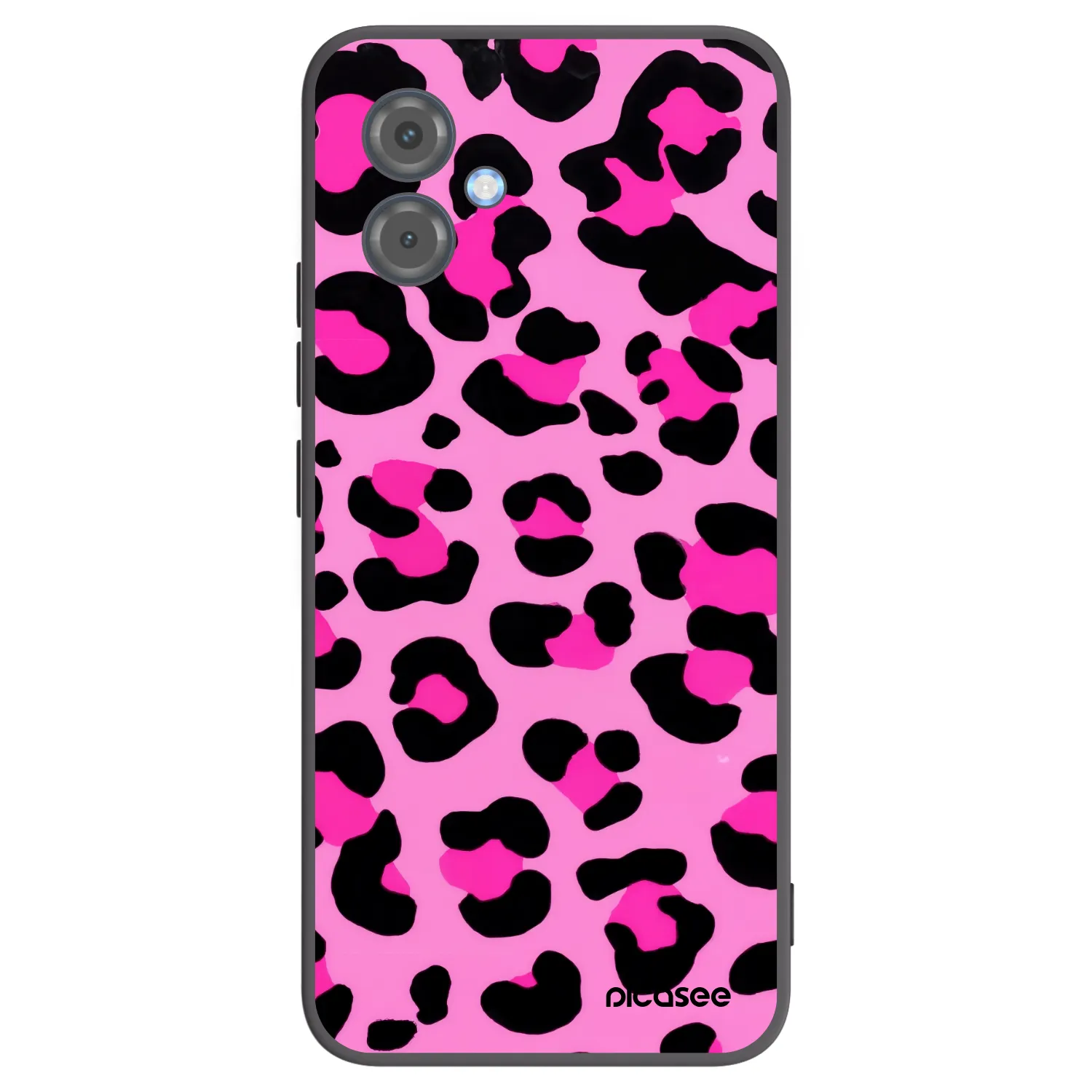 Picasee Motorola Moto G14 Hülle - Schwarzes Silikon - Pink Tiger