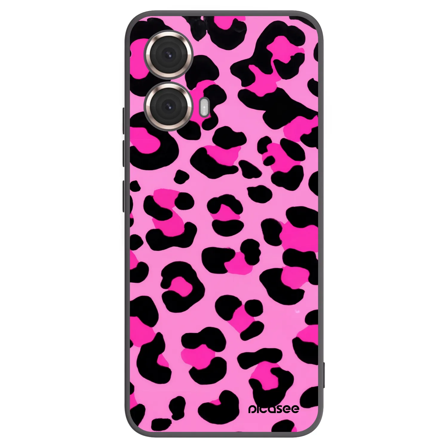 Picasee Motorola Moto G85 Hülle - Schwarzes Silikon - Pink Tiger