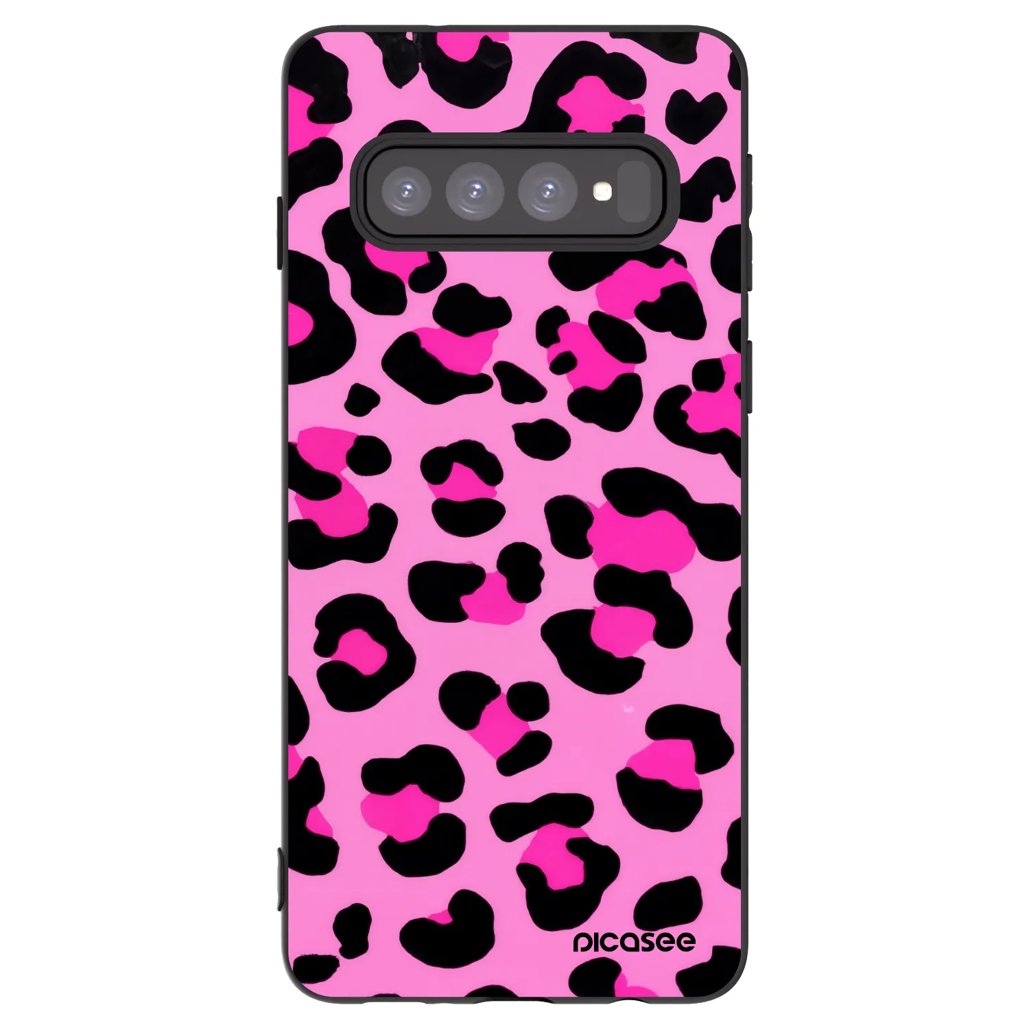 Picasee Samsung Galaxy S10 G973 Hülle - Schwarzes Silikon - Pink Tiger