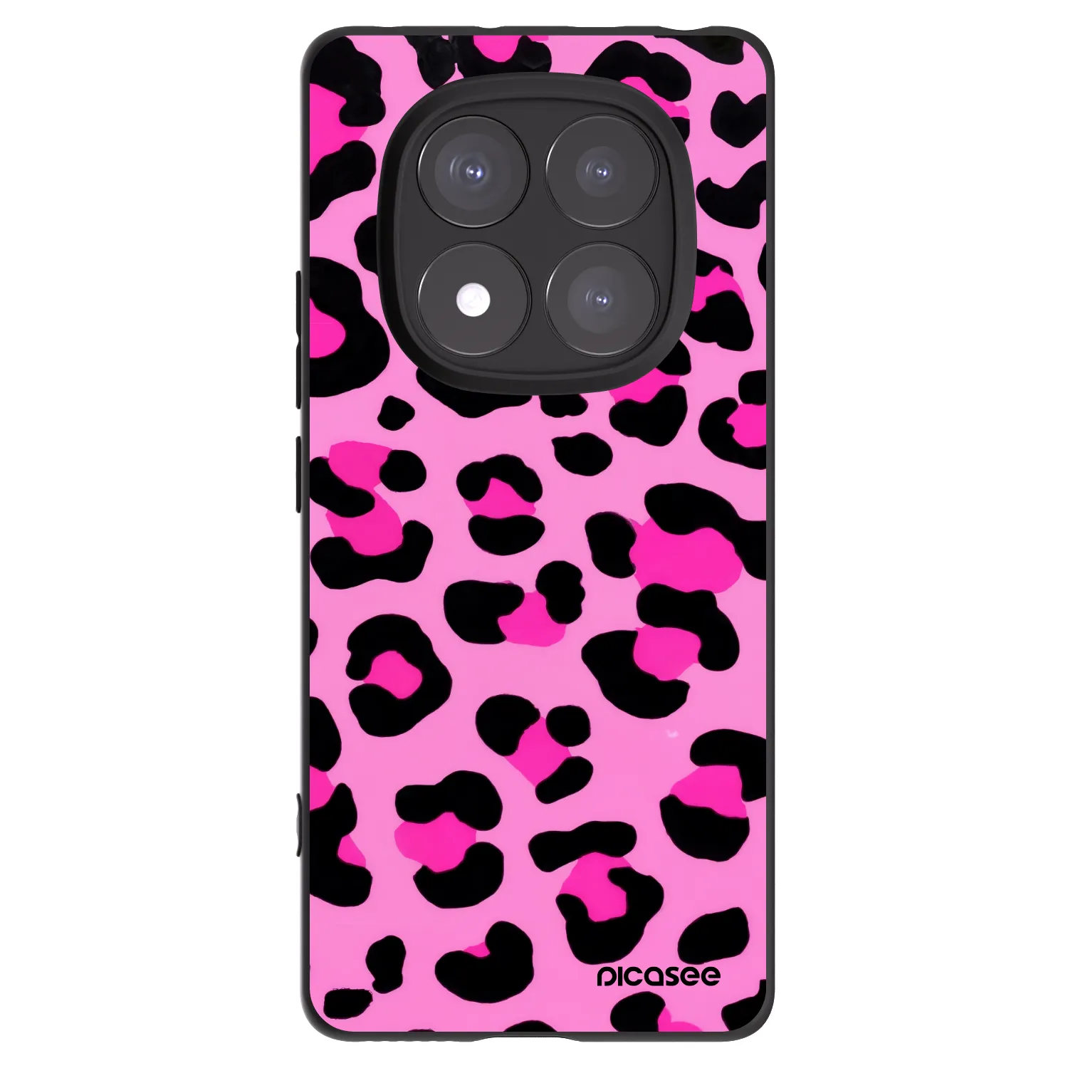 Picasee Xiaomi Redmi Note 14 Pro+ 5G Hülle - Schwarzes Silikon - Pink Tiger
