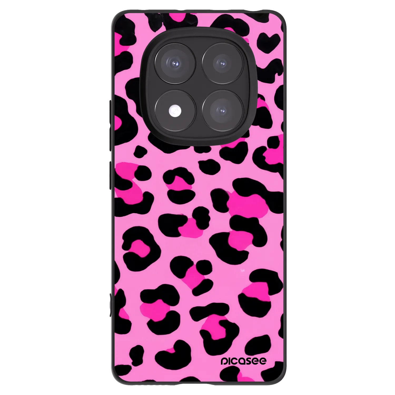 Picasee Xiaomi Redmi Note 14 Pro 5G Hülle - Schwarzes Silikon - Pink Tiger