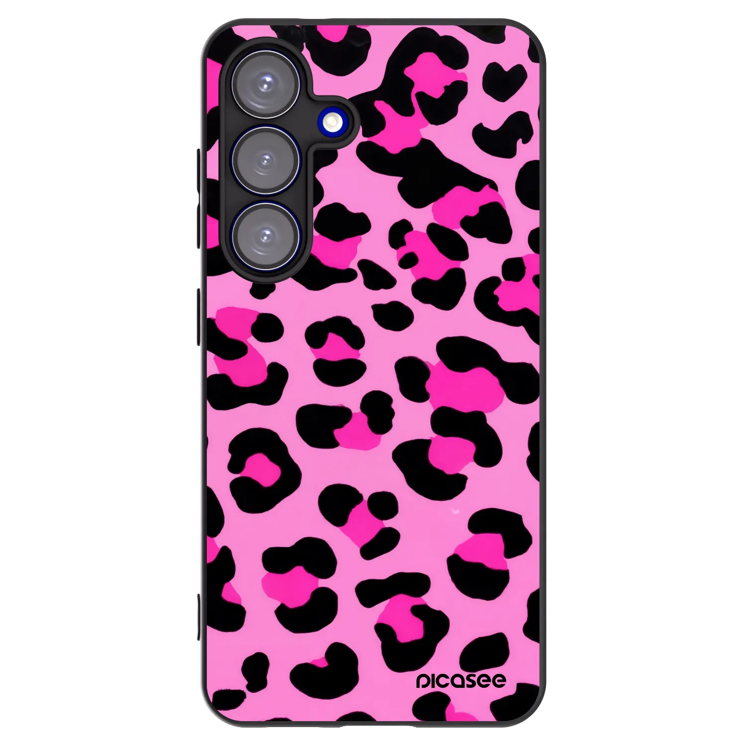 Picasee Samsung Galaxy S25 5G Hülle - Schwarzes Silikon - Pink Tiger