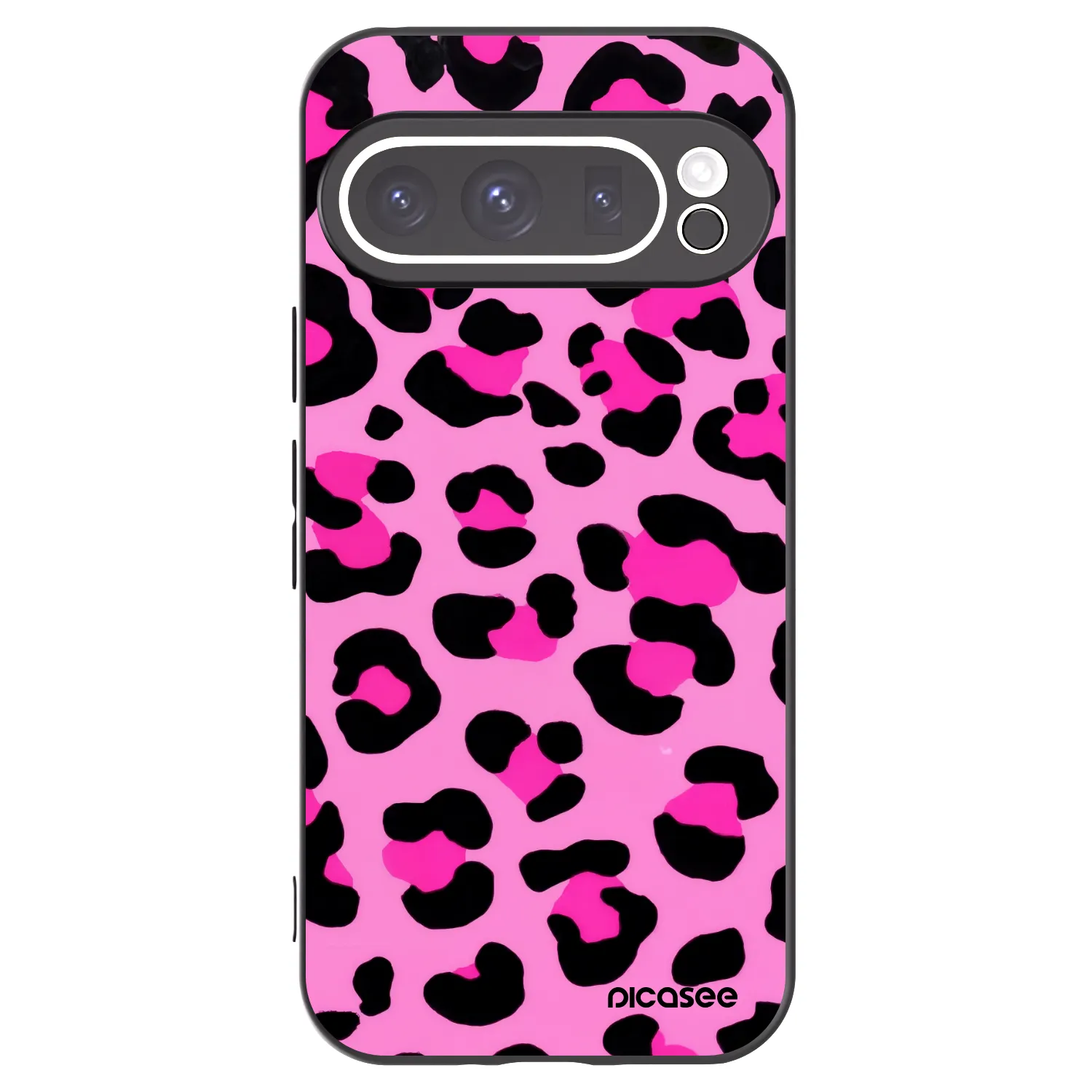 Picasee Google Pixel 9 Pro Hülle - Schwarzes Silikon - Pink Tiger