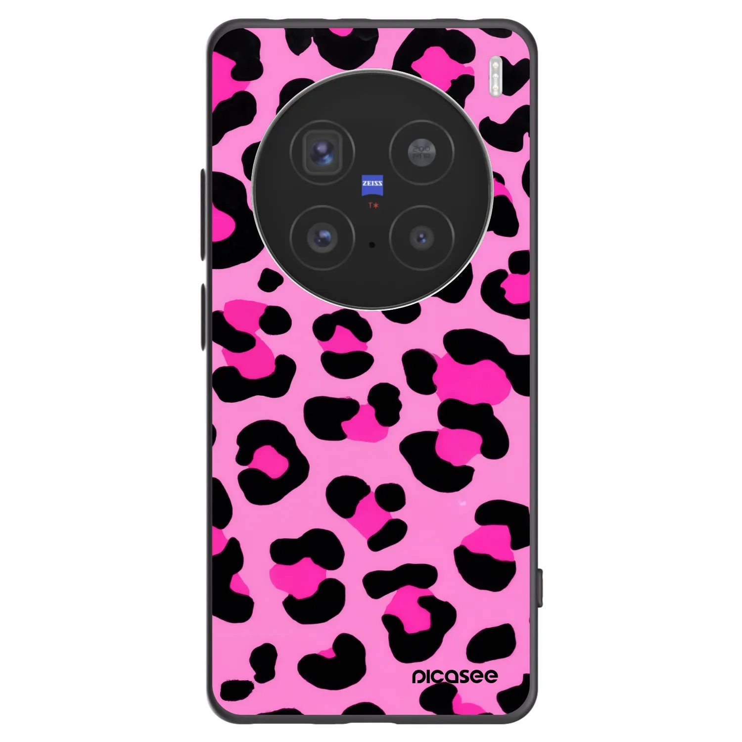 Picasee Vivo X200 Pro Hülle - Schwarzes Silikon - Pink Tiger