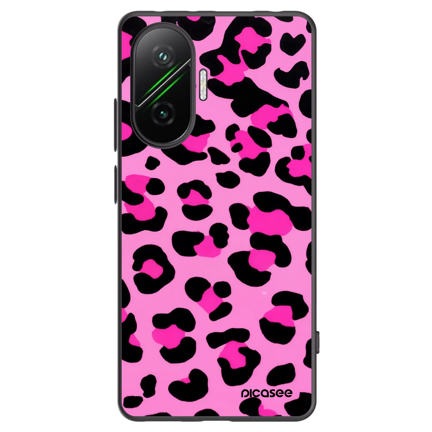 Picasee Xiaomi Poco F7 5G Hülle - Schwarzes Silikon - Pink Tiger