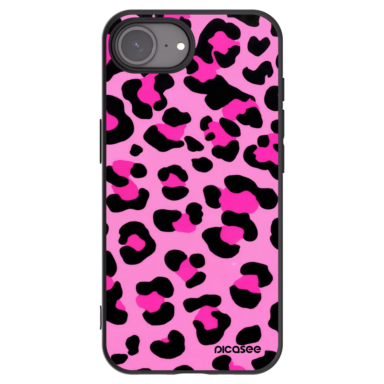 Picasee Apple iPhone 17e Hülle - Schwarzes Silikon - Pink Tiger