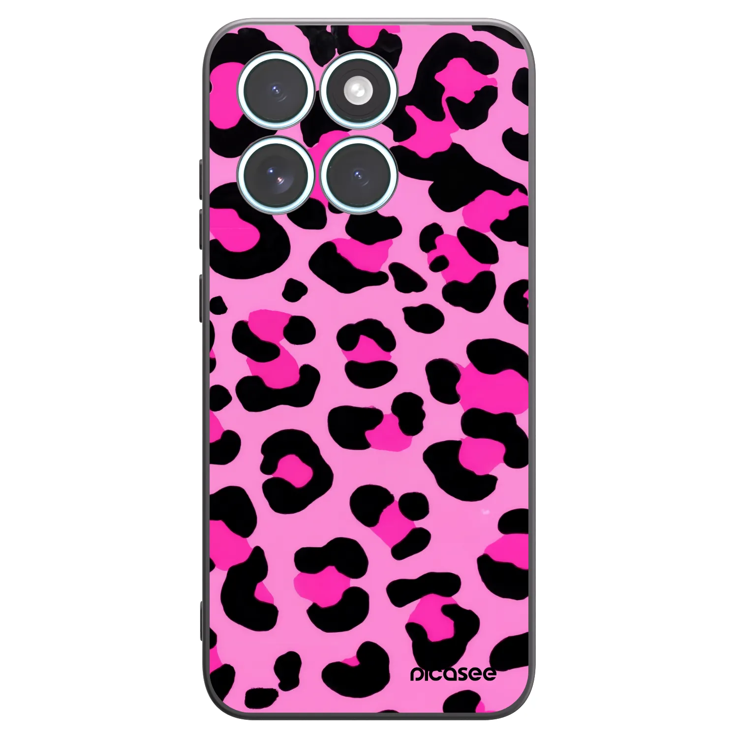 Picasee Motorola Edge 70 Fusion Hülle - Schwarzes Silikon - Pink Tiger