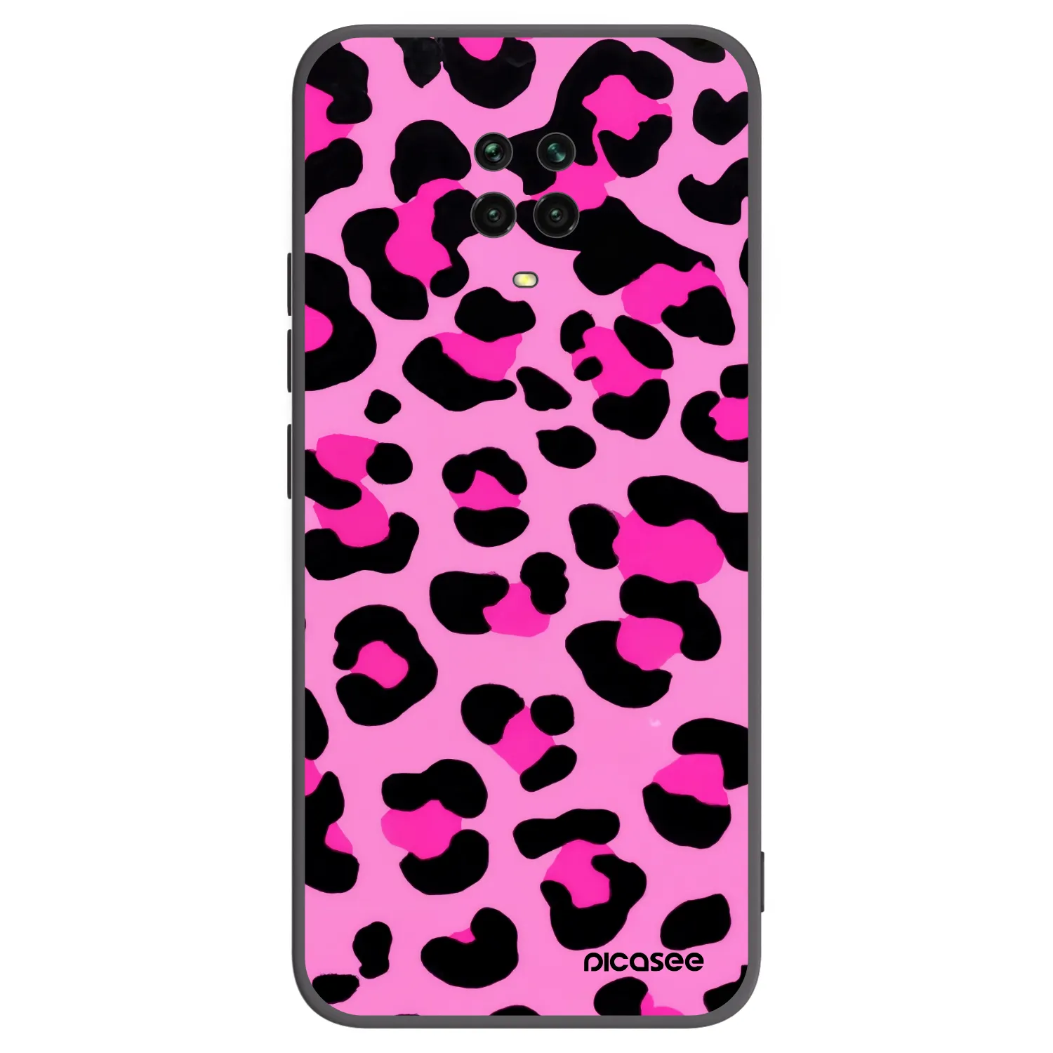 Picasee Xiaomi Redmi Note 9 Pro Hülle - Schwarzes Silikon - Pink Tiger