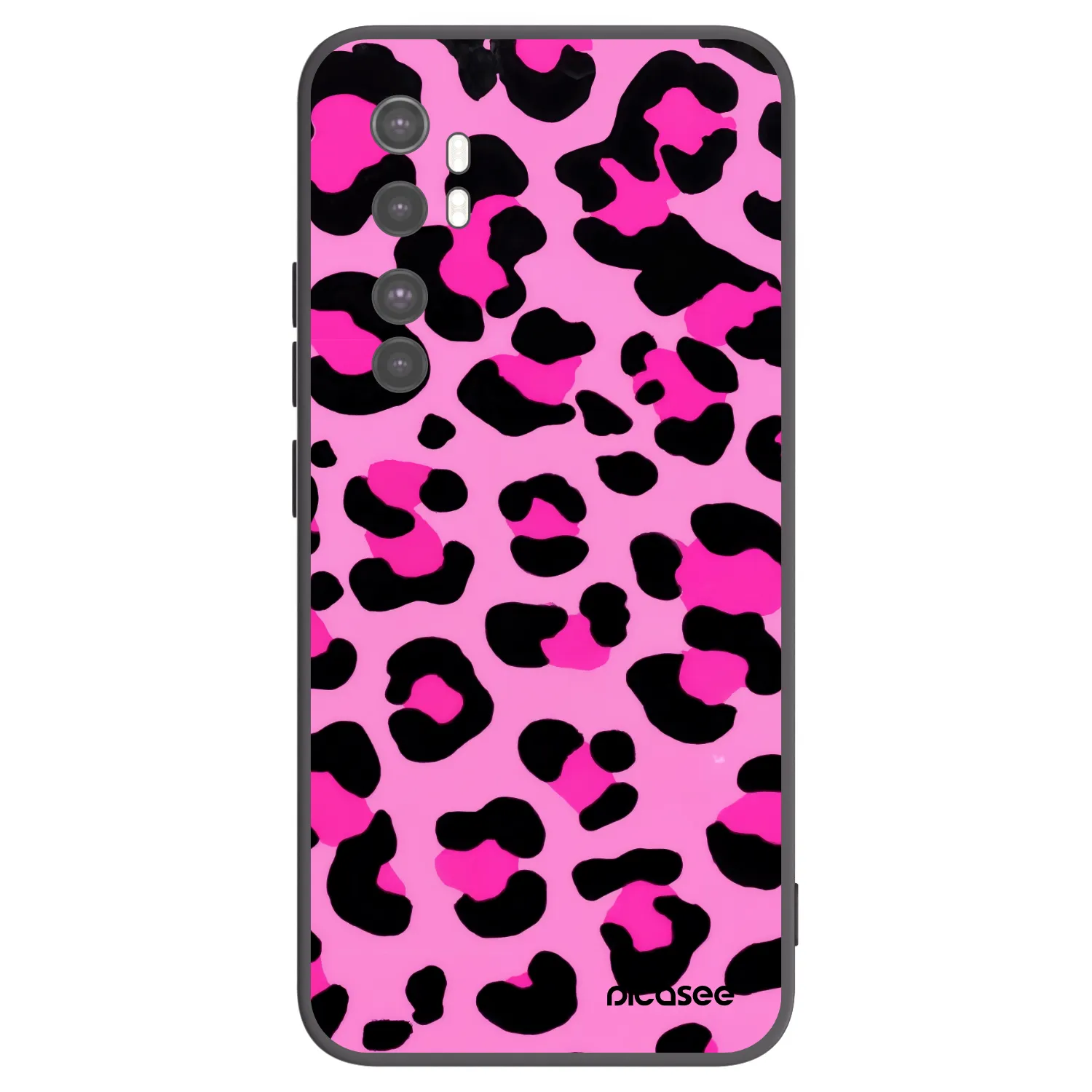 Picasee Xiaomi Mi Note 10 Lite Hülle - Schwarzes Silikon - Pink Tiger