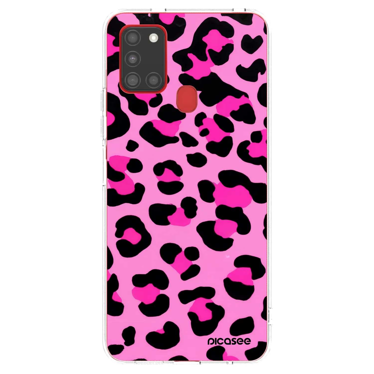 Picasee Samsung Galaxy A21s Hülle - Transparentes Silikon - Pink Tiger