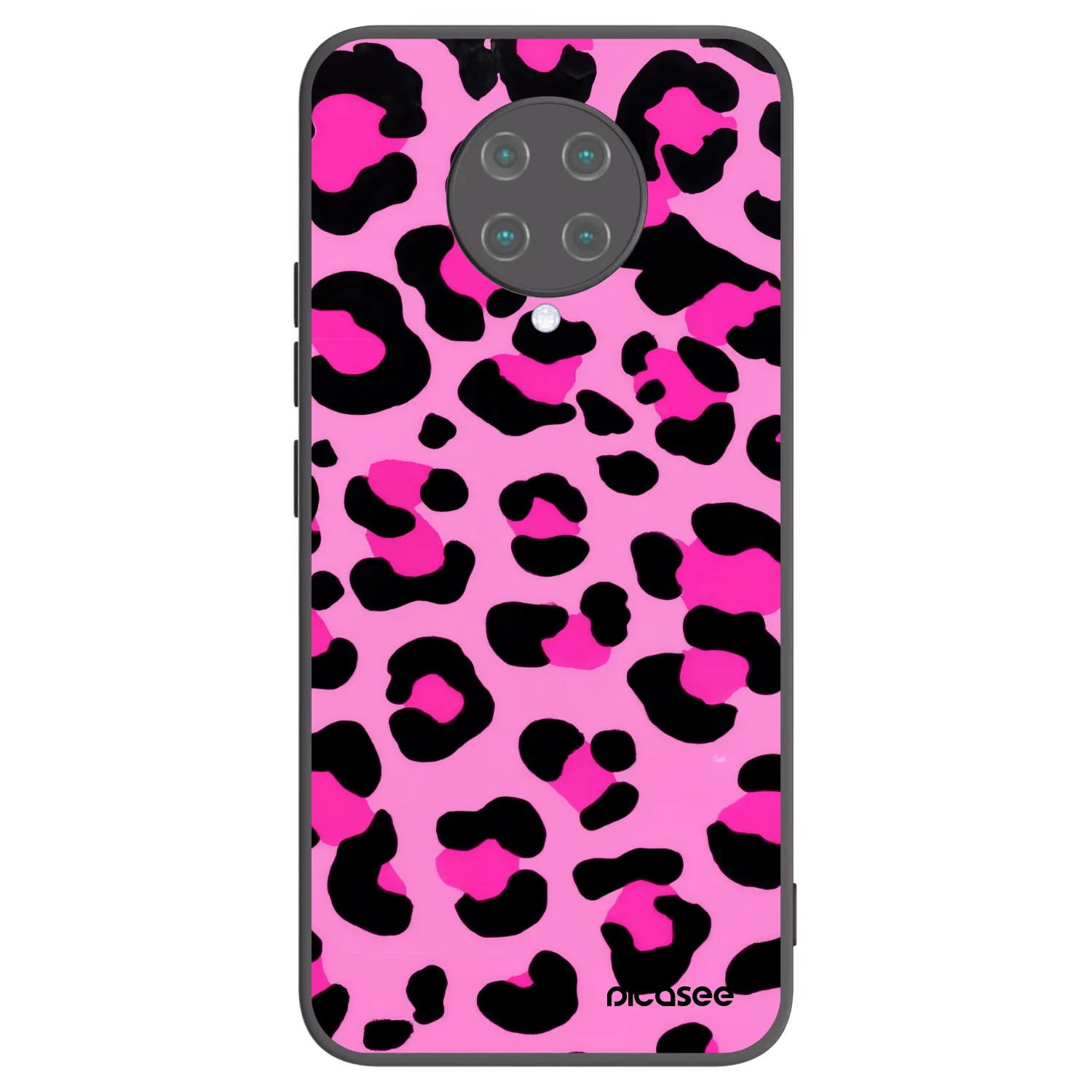 Picasee Xiaomi Poco F2 Pro Hülle - Schwarzes Silikon - Pink Tiger