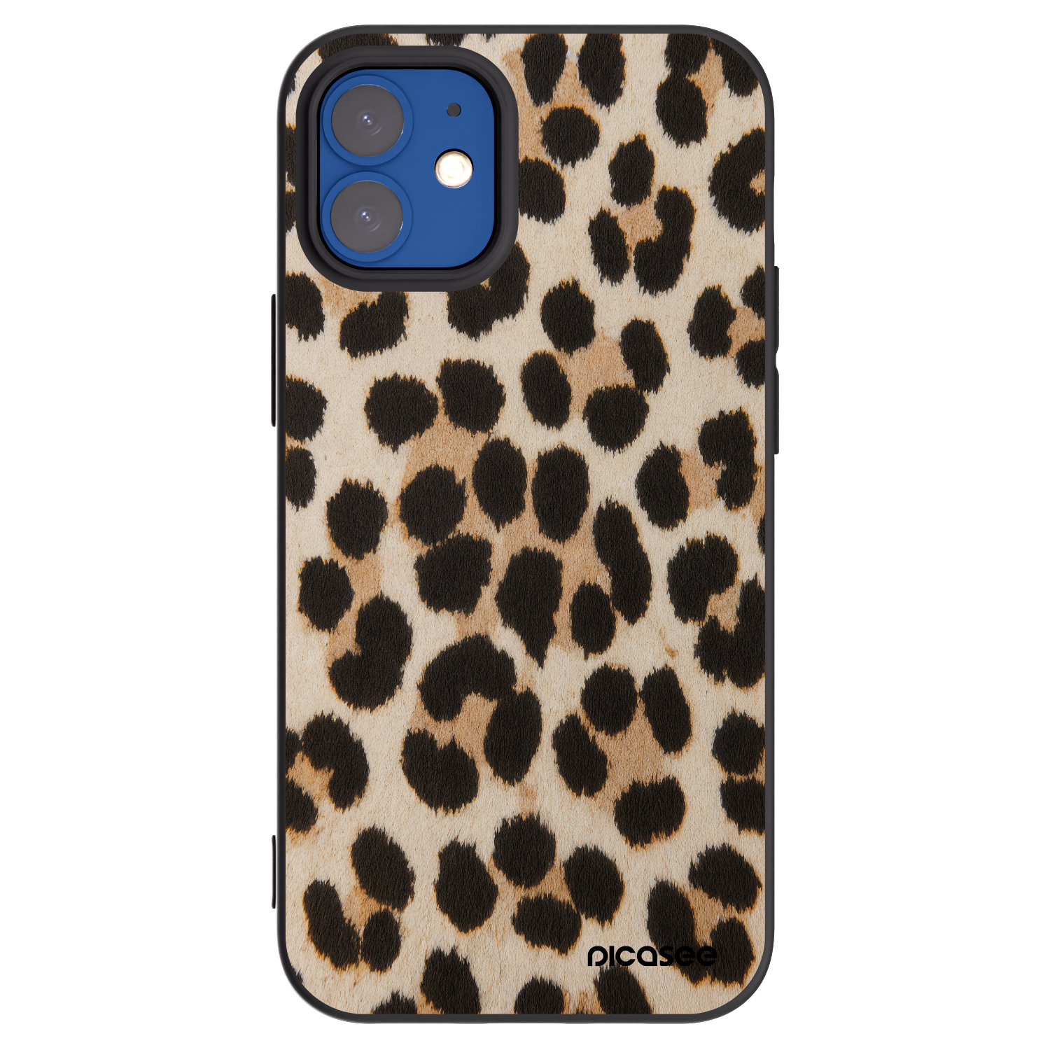 Picasee Apple iPhone 12 mini Hülle - Schwarzes Silikon - Brown Tiger