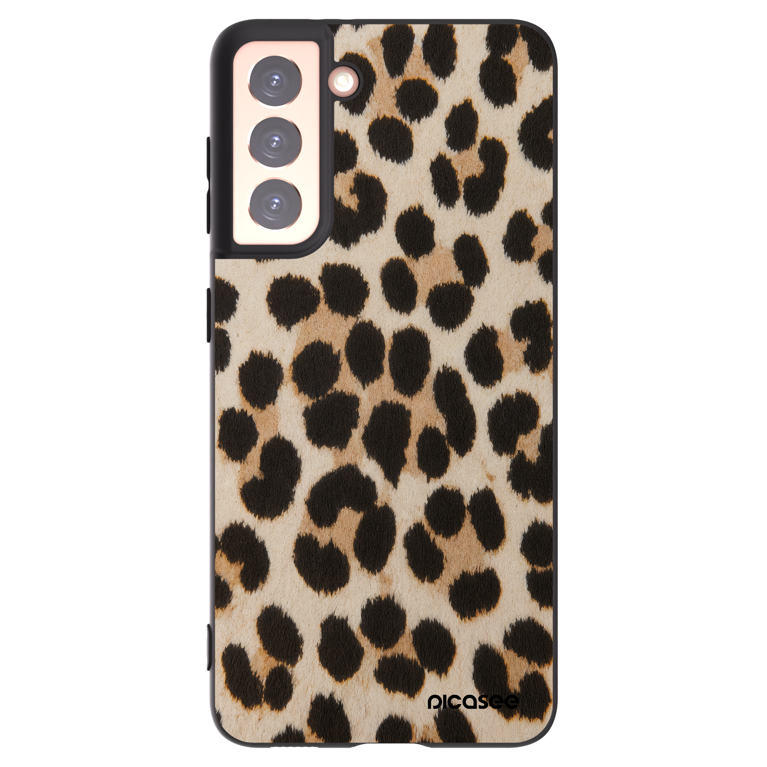 Picasee Samsung Galaxy S21 5G G991B Hülle - Schwarzes Silikon - Brown Tiger