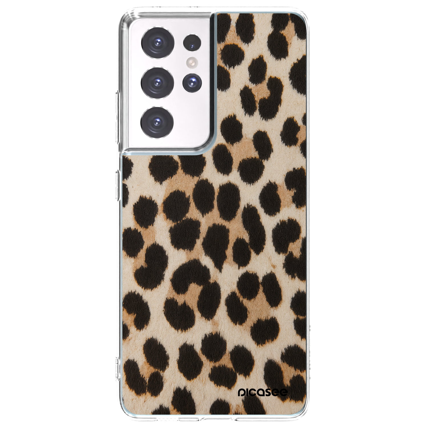 Picasee Samsung Galaxy S21 Ultra 5G G998B Hülle - Transparentes Silikon - Brown Tiger