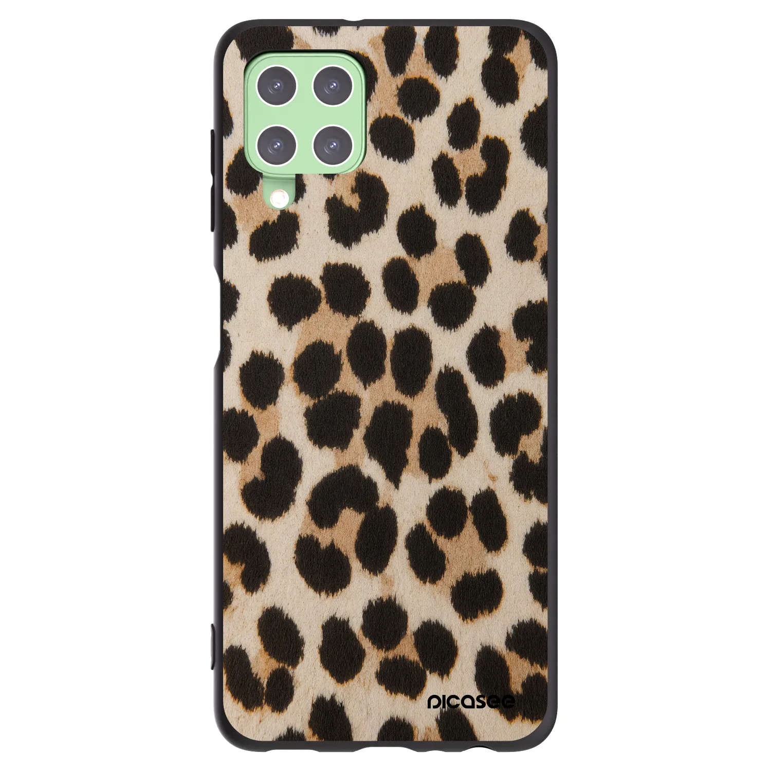 Picasee Samsung Galaxy A22 A225F 4G Hülle - Schwarzes Silikon - Brown Tiger