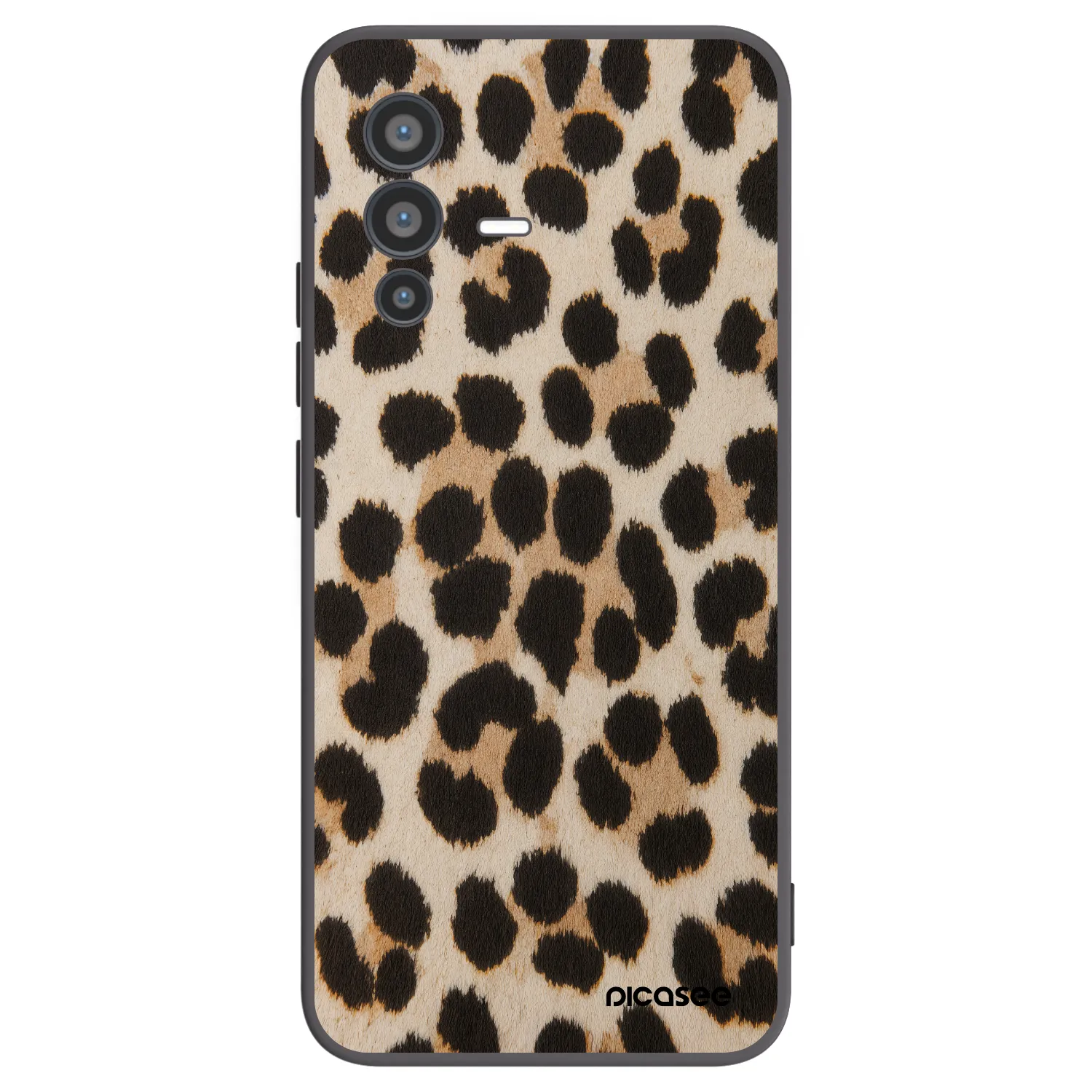 Picasee Vivo V23 5G Hülle - Schwarzes Silikon - Brown Tiger