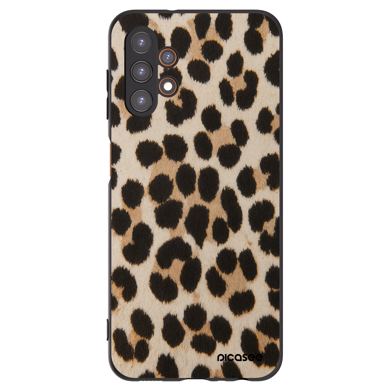 Picasee Samsung Galaxy A13 4G A135 Hülle - Schwarzes Silikon - Brown Tiger