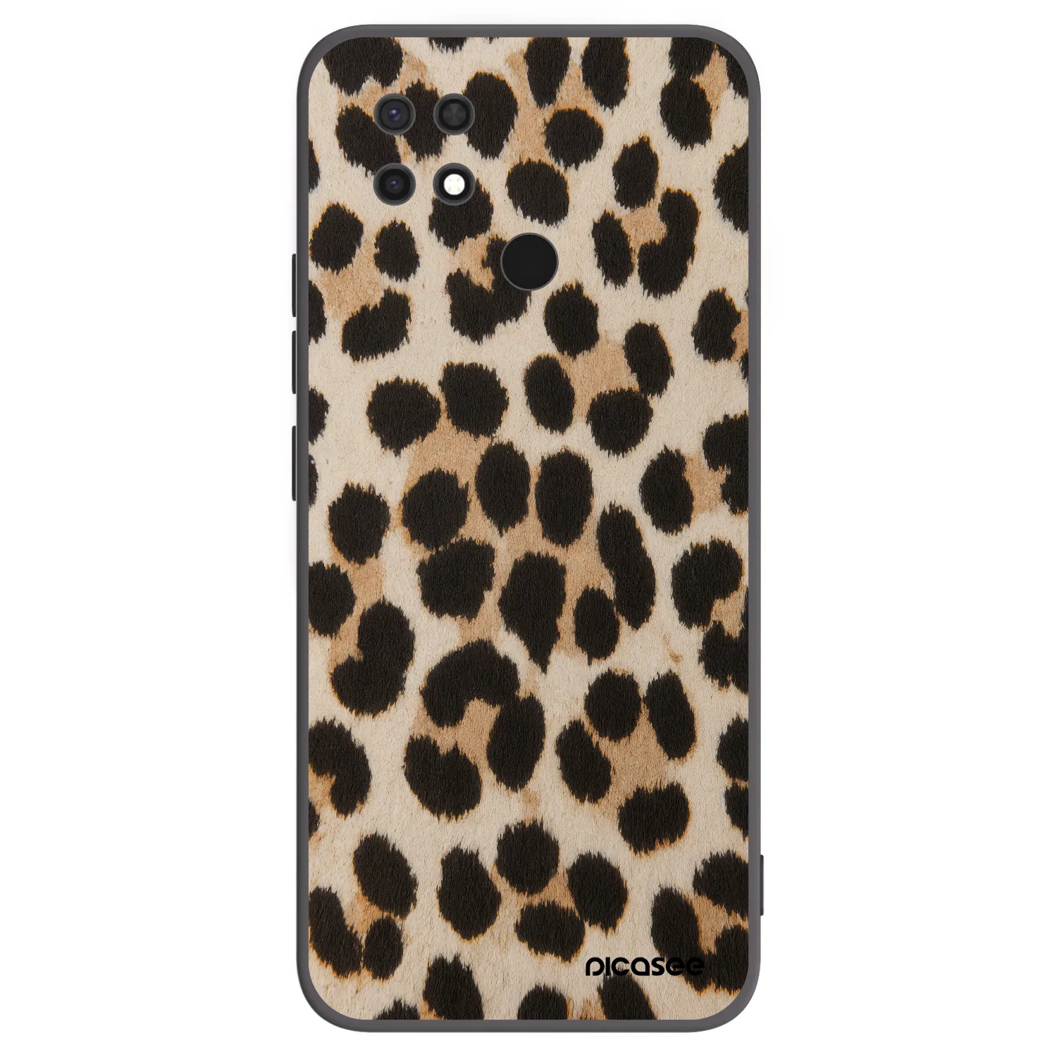 Picasee Xiaomi Redmi 10C Hülle - Schwarzes Silikon - Brown Tiger