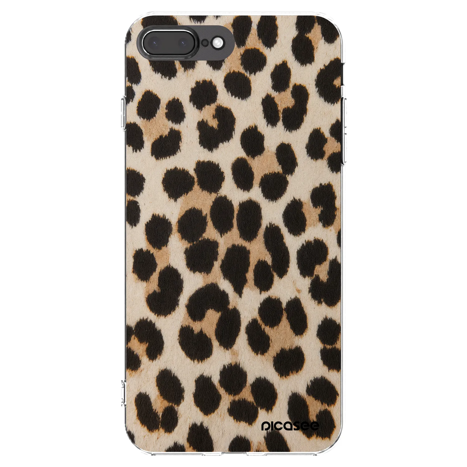 Picasee Apple iPhone 8 Plus Hülle - Transparentes Silikon - Brown Tiger