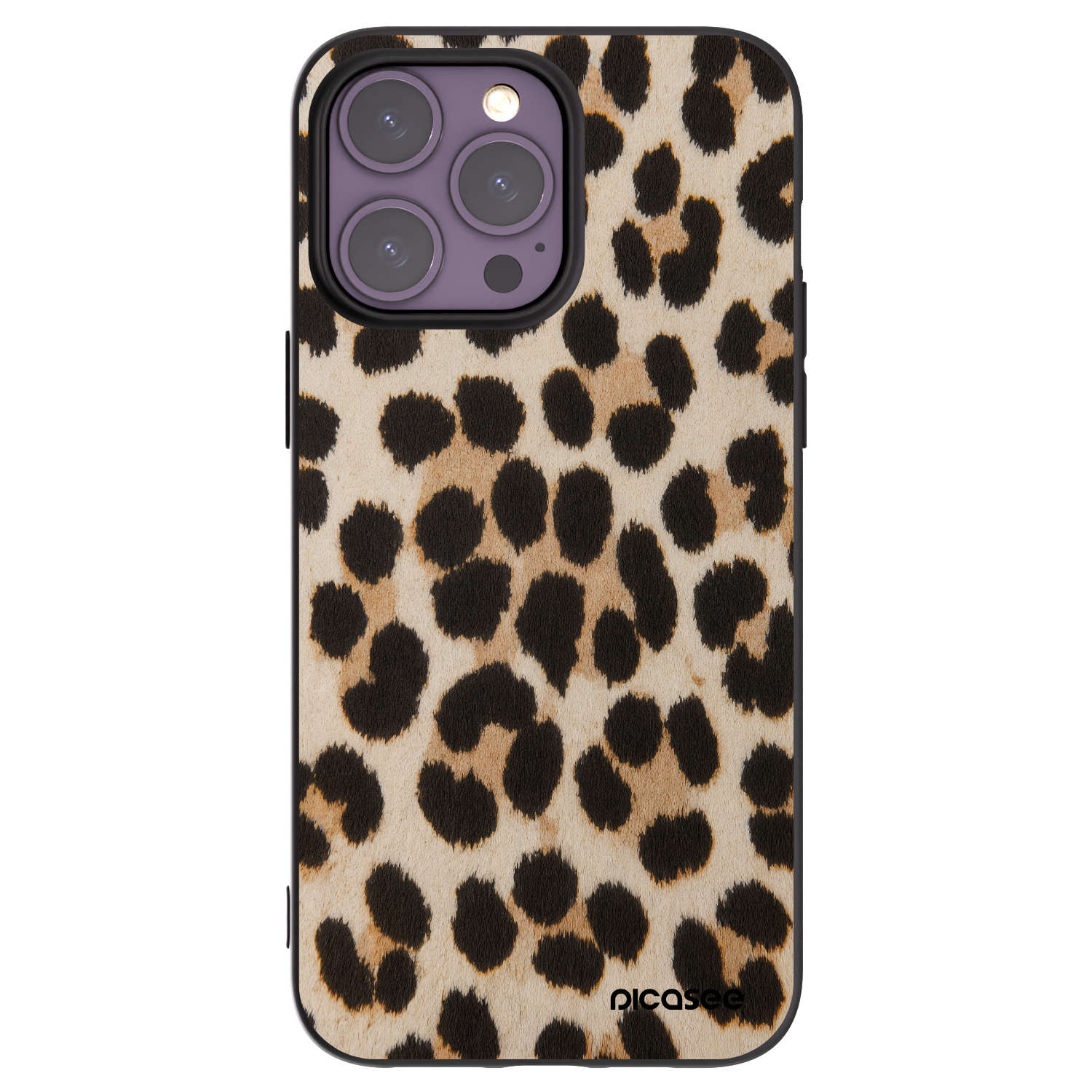 Picasee Apple iPhone 14 Pro Max Hülle - Schwarzes Silikon - Brown Tiger
