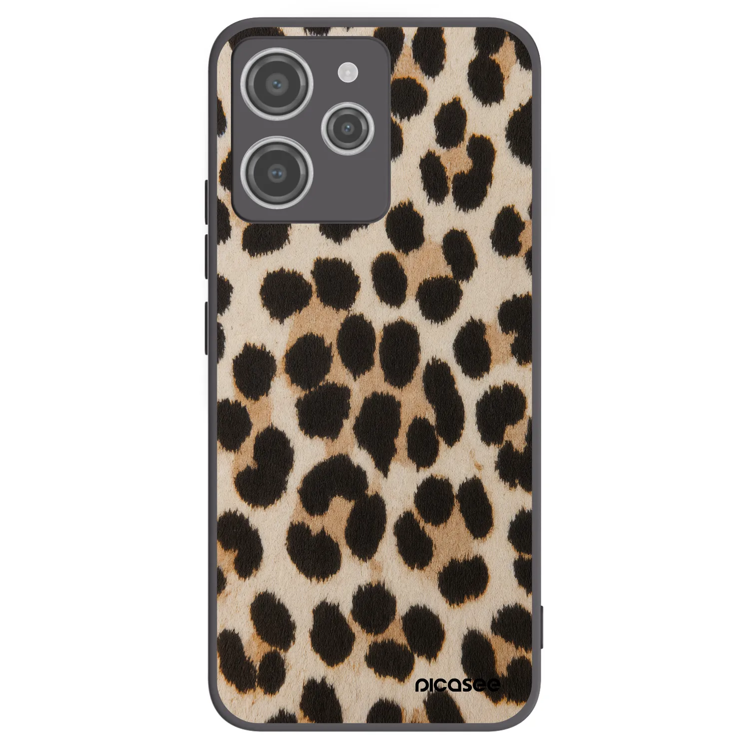 Picasee Xiaomi Redmi 12 4G Hülle - Schwarzes Silikon - Brown Tiger