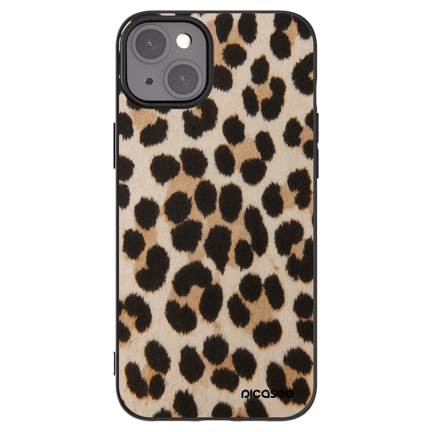 Picasee Apple iPhone 15 Plus Hülle - Schwarzes Silikon - Brown Tiger