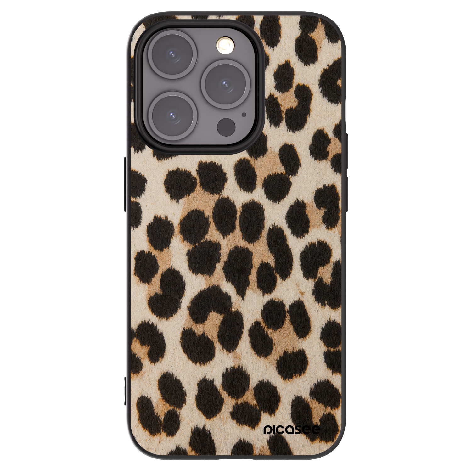Picasee Apple iPhone 15 Pro Hülle - Schwarzes Silikon - Brown Tiger