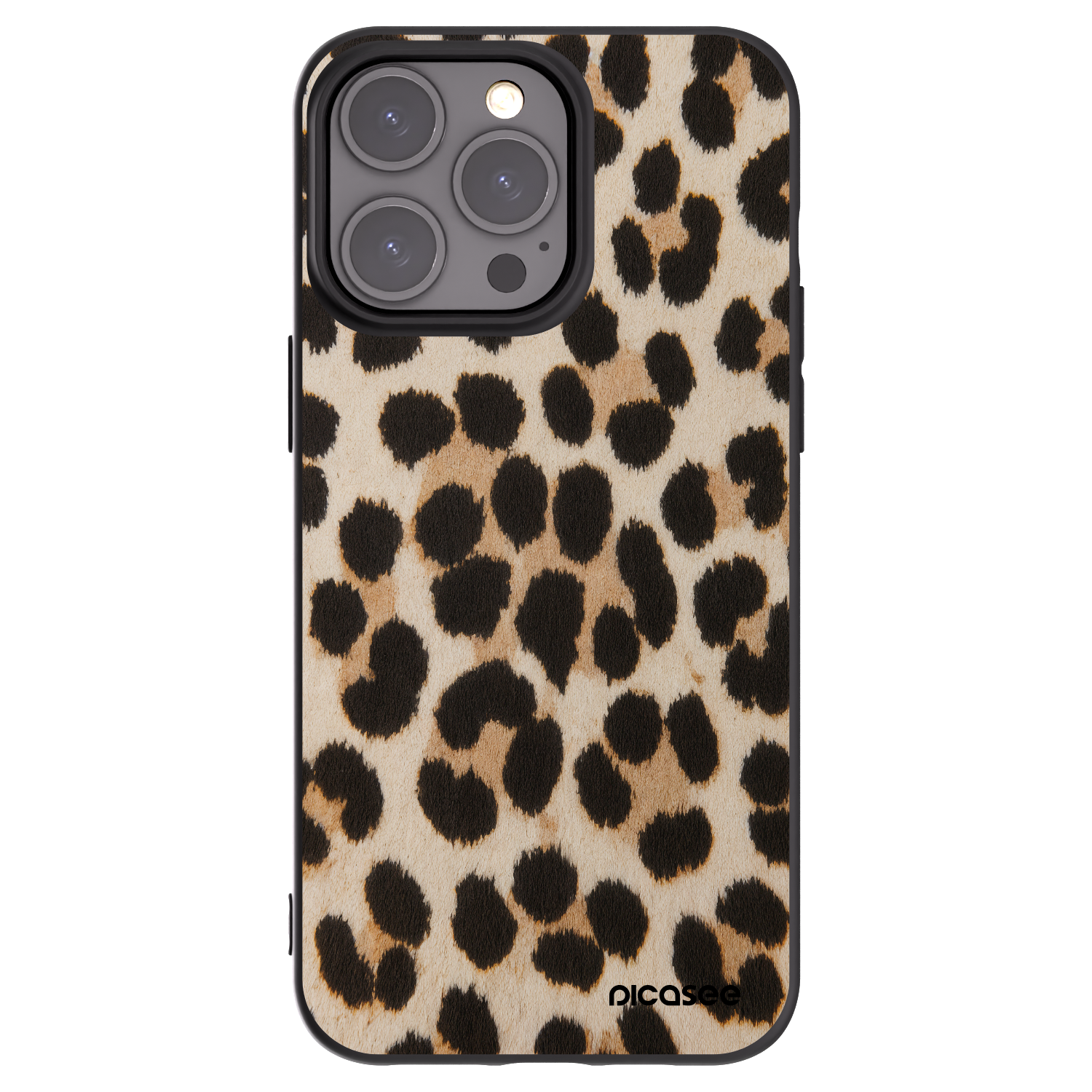 Picasee Apple iPhone 15 Pro Max Hülle - Schwarzes Silikon - Brown Tiger