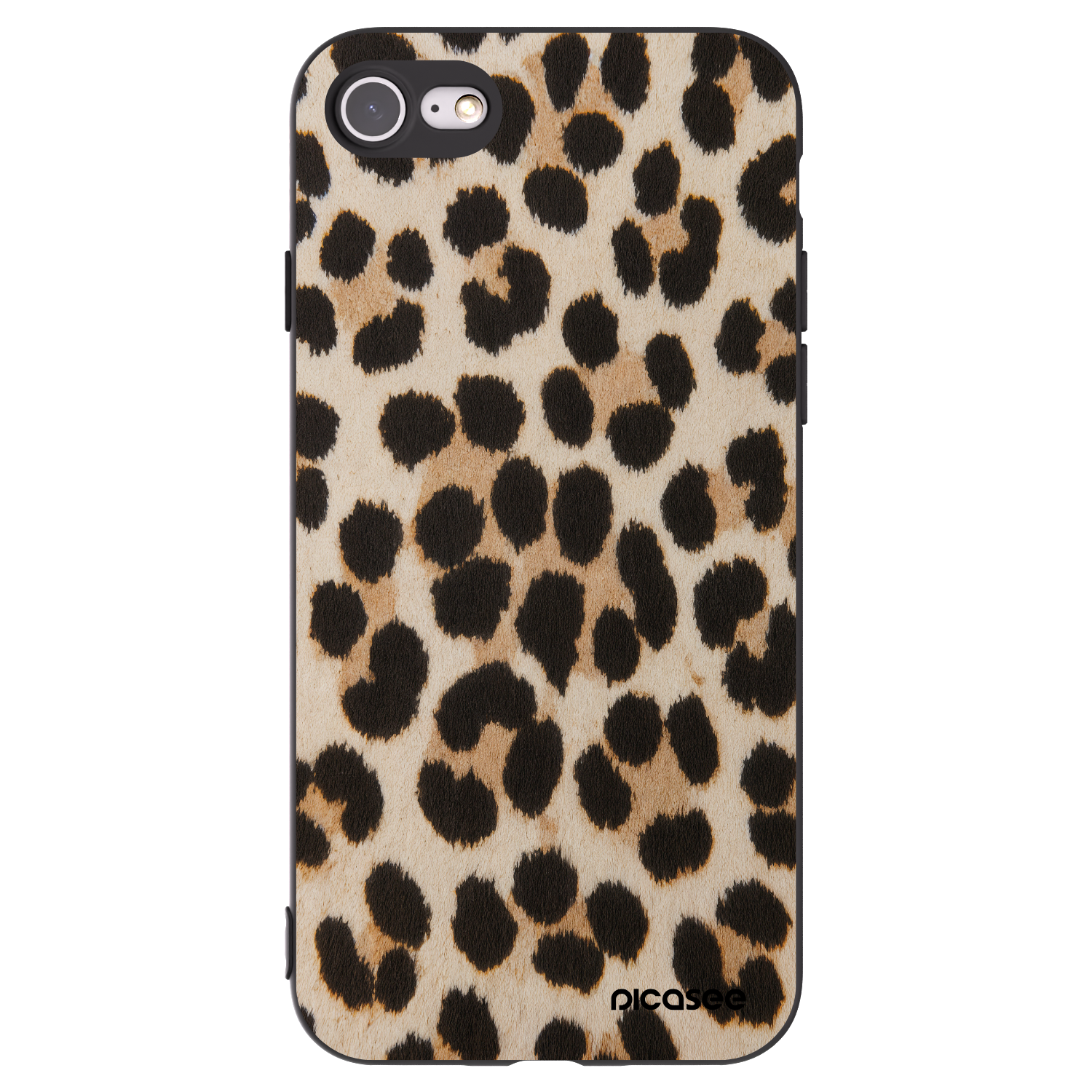 Picasee Apple iPhone 7 Hülle - Schwarzes Silikon - Brown Tiger
