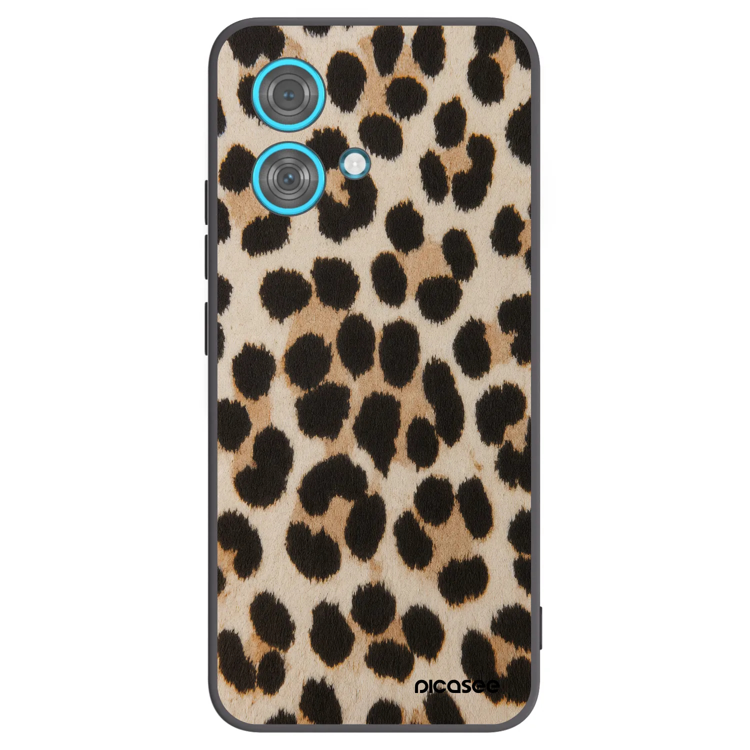 Picasee Motorola Edge 40 Neo Hülle - Schwarzes Silikon - Brown Tiger