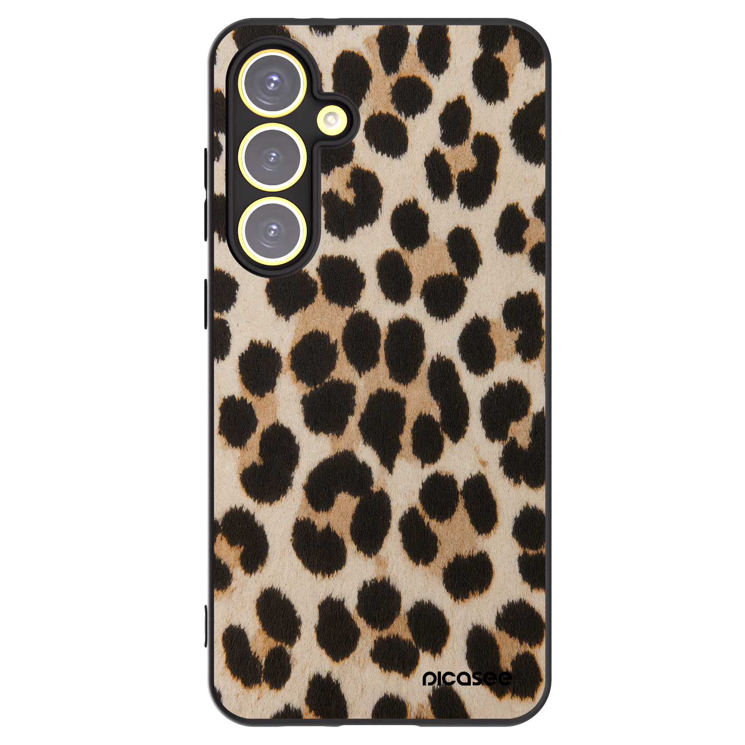 Picasee Samsung Galaxy S24 FE S721B Hülle - Schwarzes Silikon - Brown Tiger