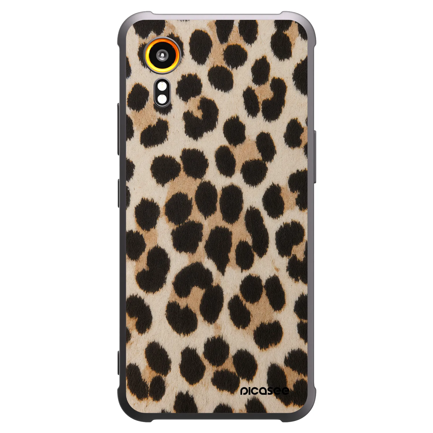 Picasee Samsung Galaxy Xcover 7 Hülle - Schwarzes Silikon - Brown Tiger