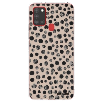 Picasee Samsung Galaxy A21s Hülle - Transparentes Silikon - Dots