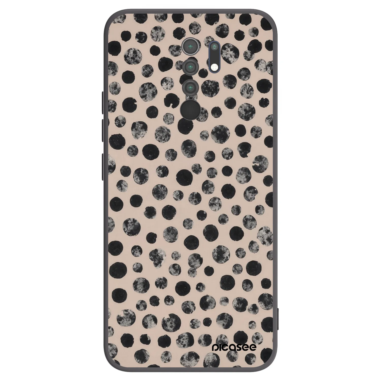 Picasee Xiaomi Redmi 9 Hülle - Schwarzes Silikon - Dots