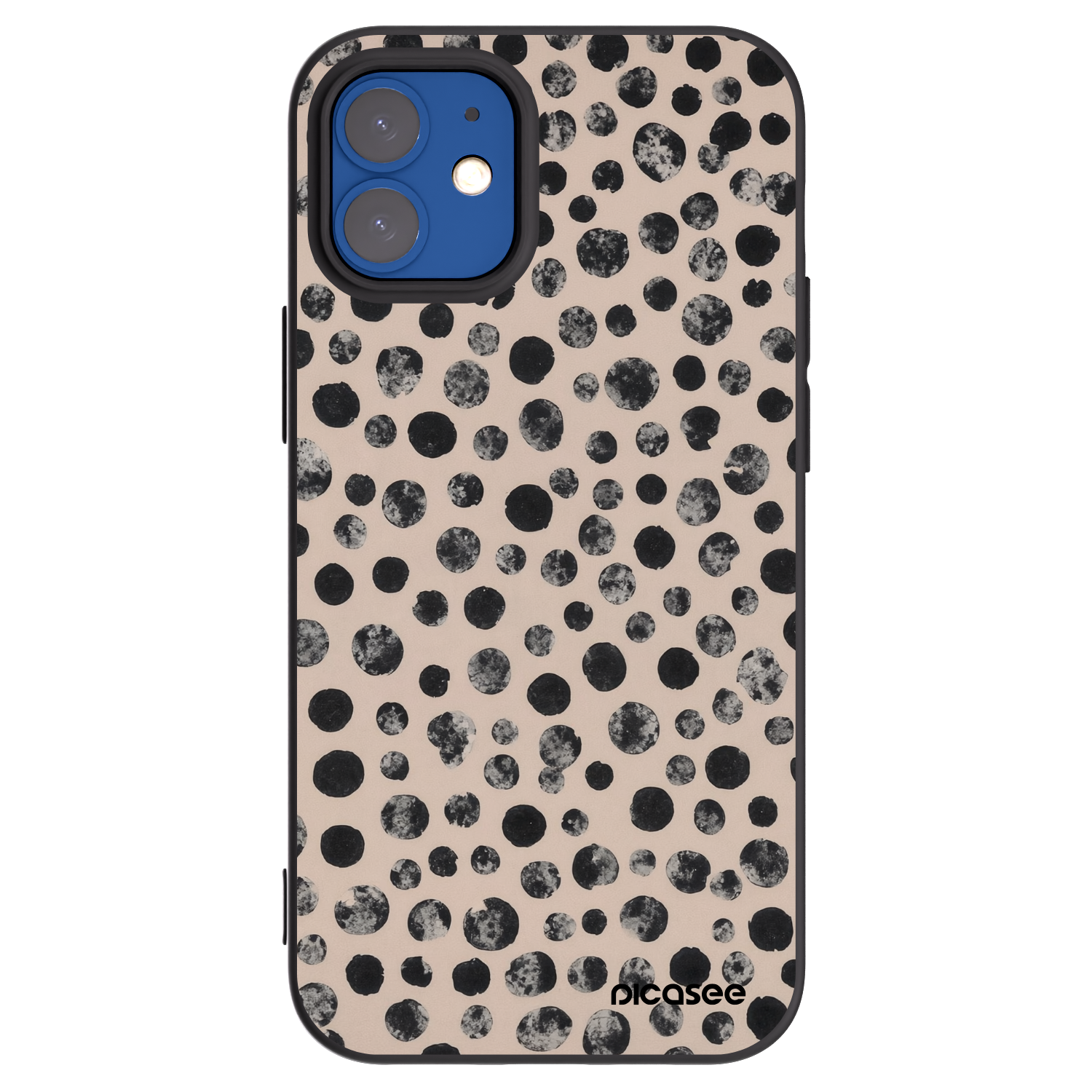 Picasee Apple iPhone 12 mini Hülle - Schwarzes Silikon - Dots