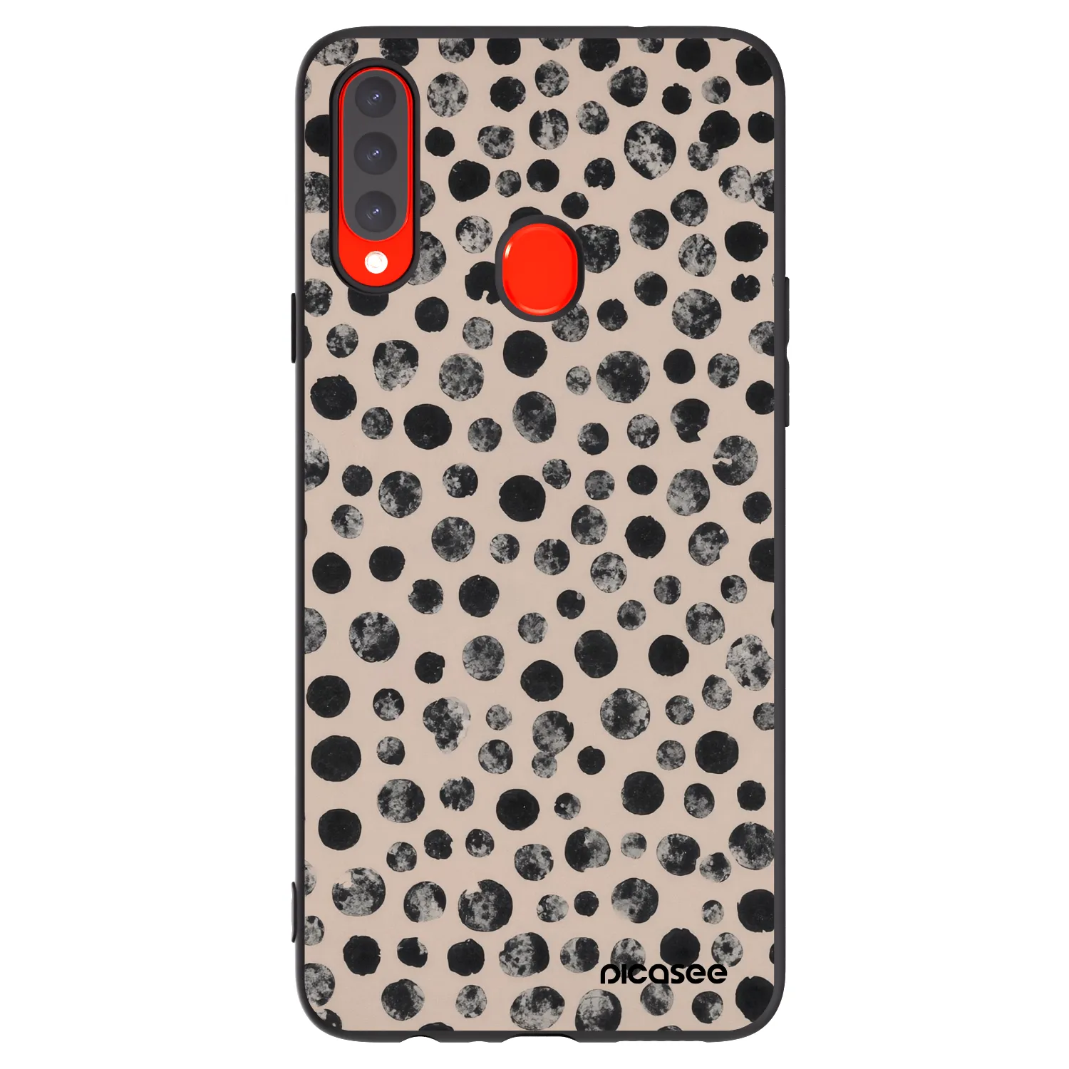 Picasee Samsung Galaxy A20s Hülle - Schwarzes Silikon - Dots