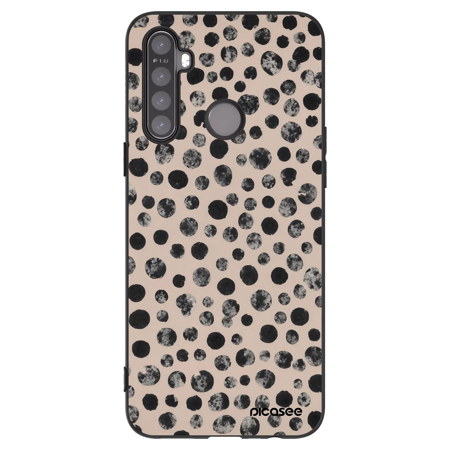Picasee Realme 5 Hülle - Schwarzes Silikon - Dots
