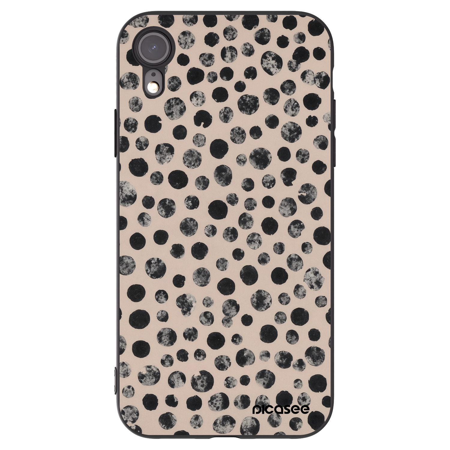 Picasee Apple iPhone XR Hülle - Schwarzes Silikon - Dots