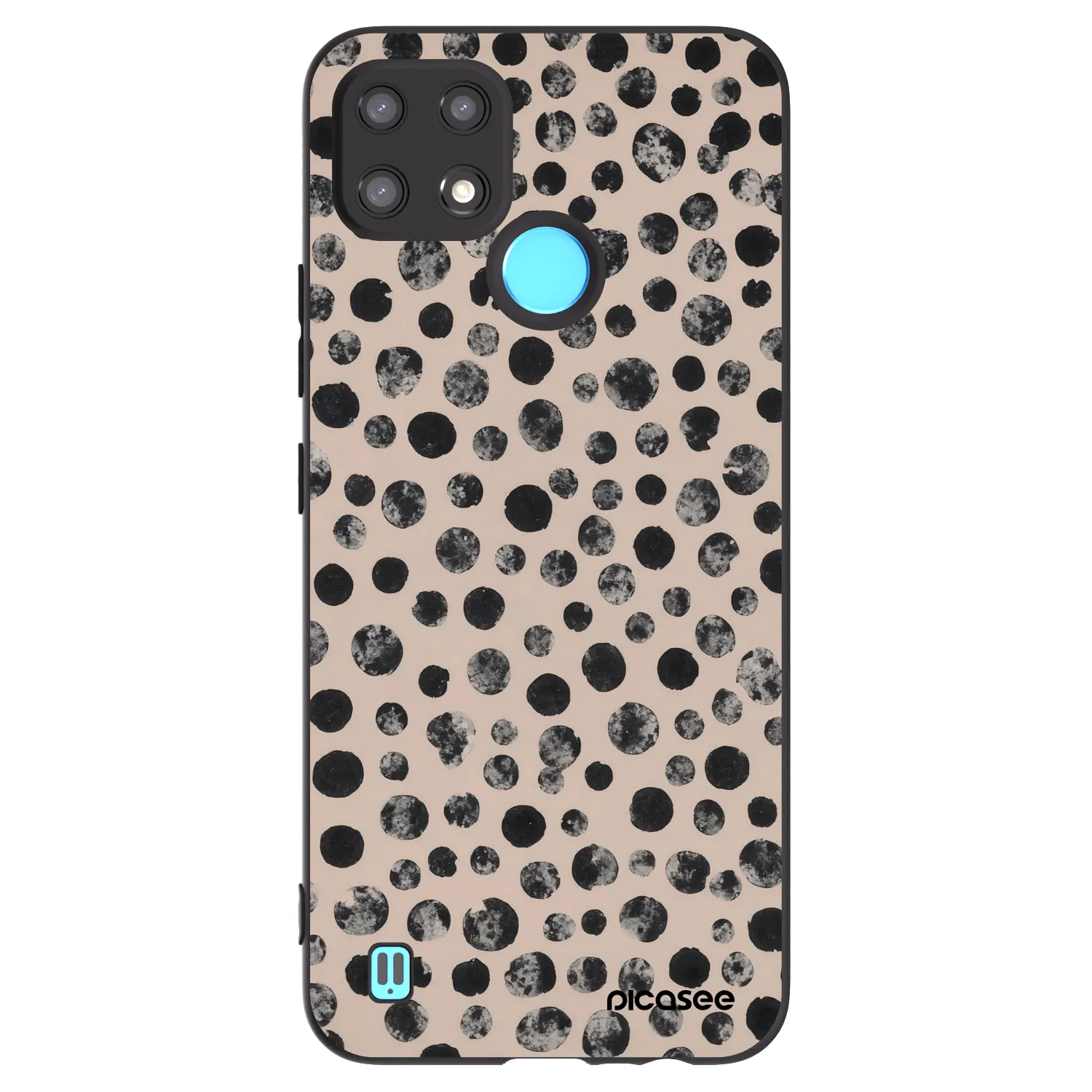Picasee Realme C21 Hülle - Schwarzes Silikon - Dots